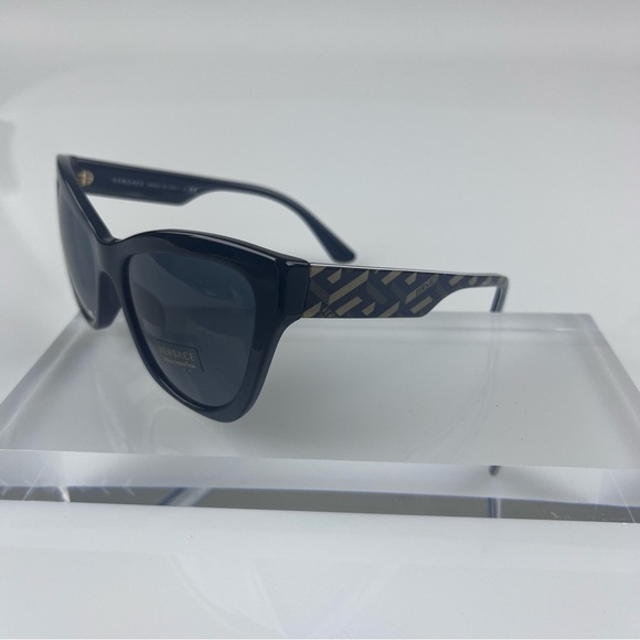 Versace Wayfarer Unisex Sunglasses with Versace Logo on Arms - Picture 4 of 7